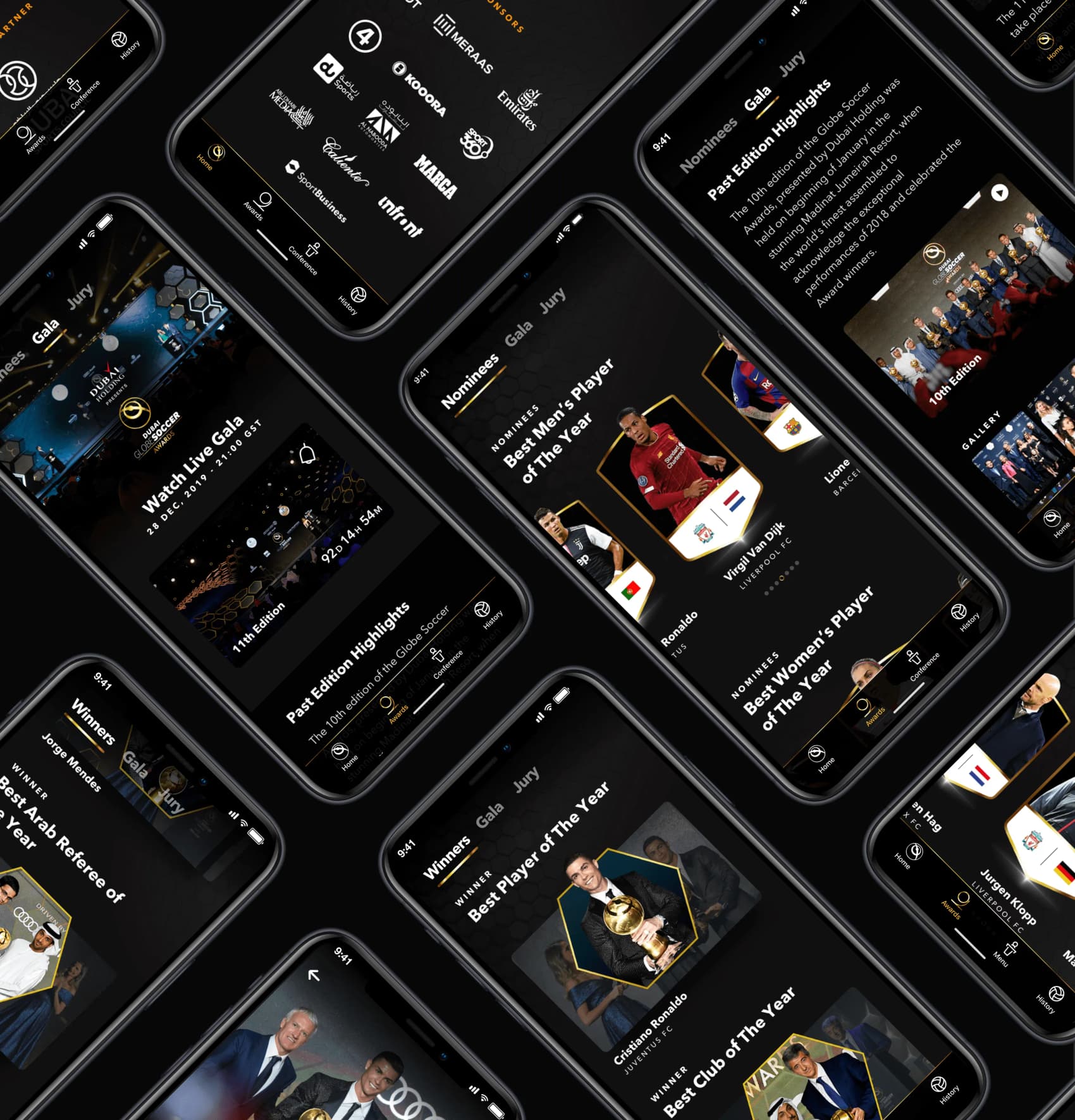 Globe Soccer App Screens 1